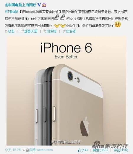 iPhone 6 China Telecom