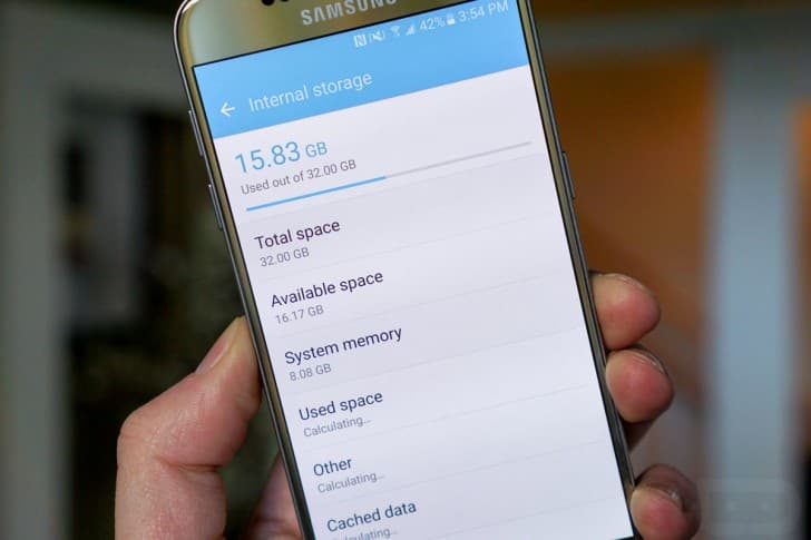 Galaxy S7 storage