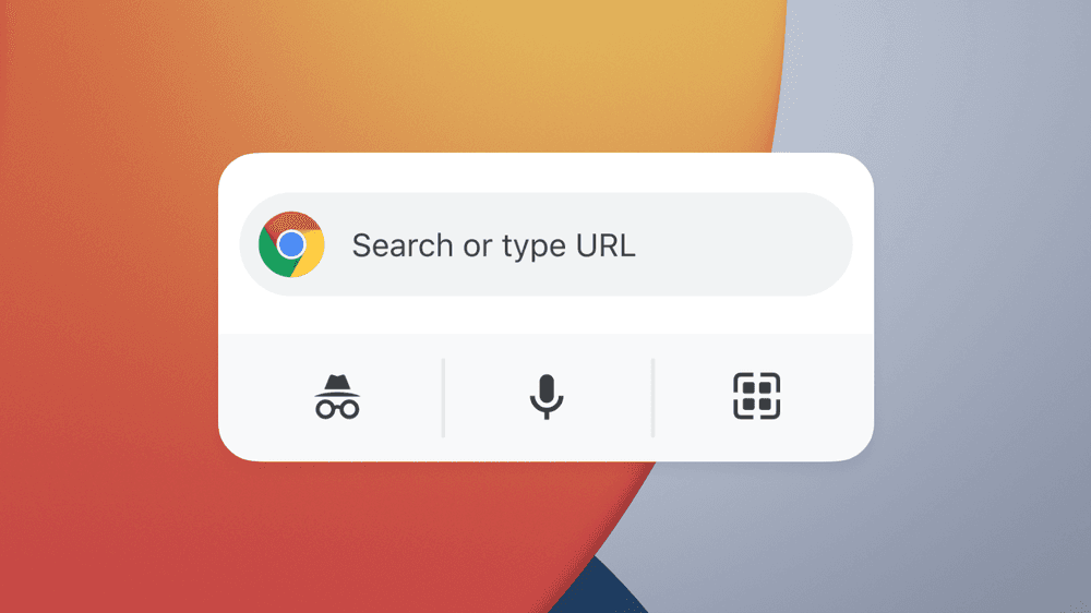 Widget Google Chrome pro iOS 14