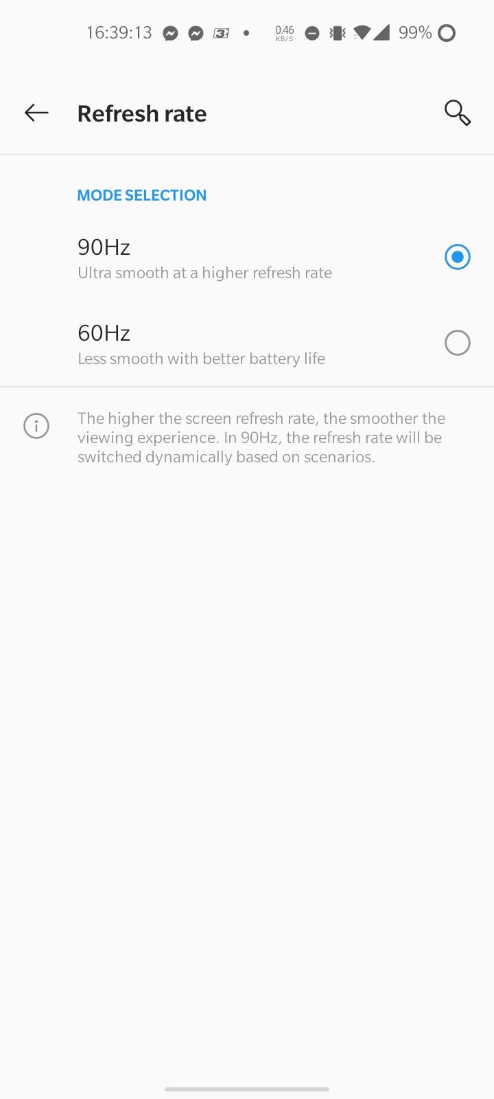 OnePlus Nord N100, 90 Hz screen