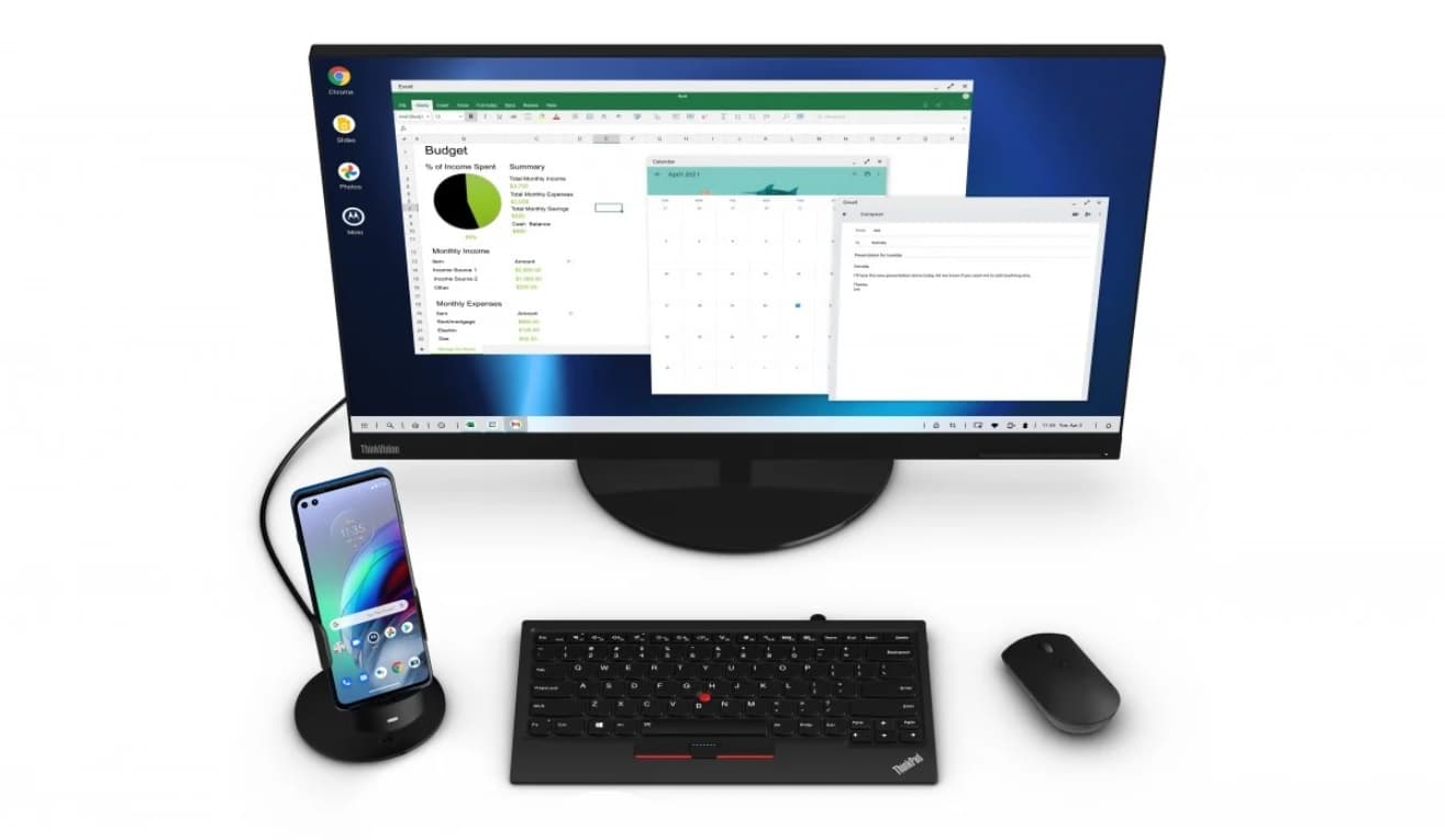 Motorola Moto G100 s dokem Ready For