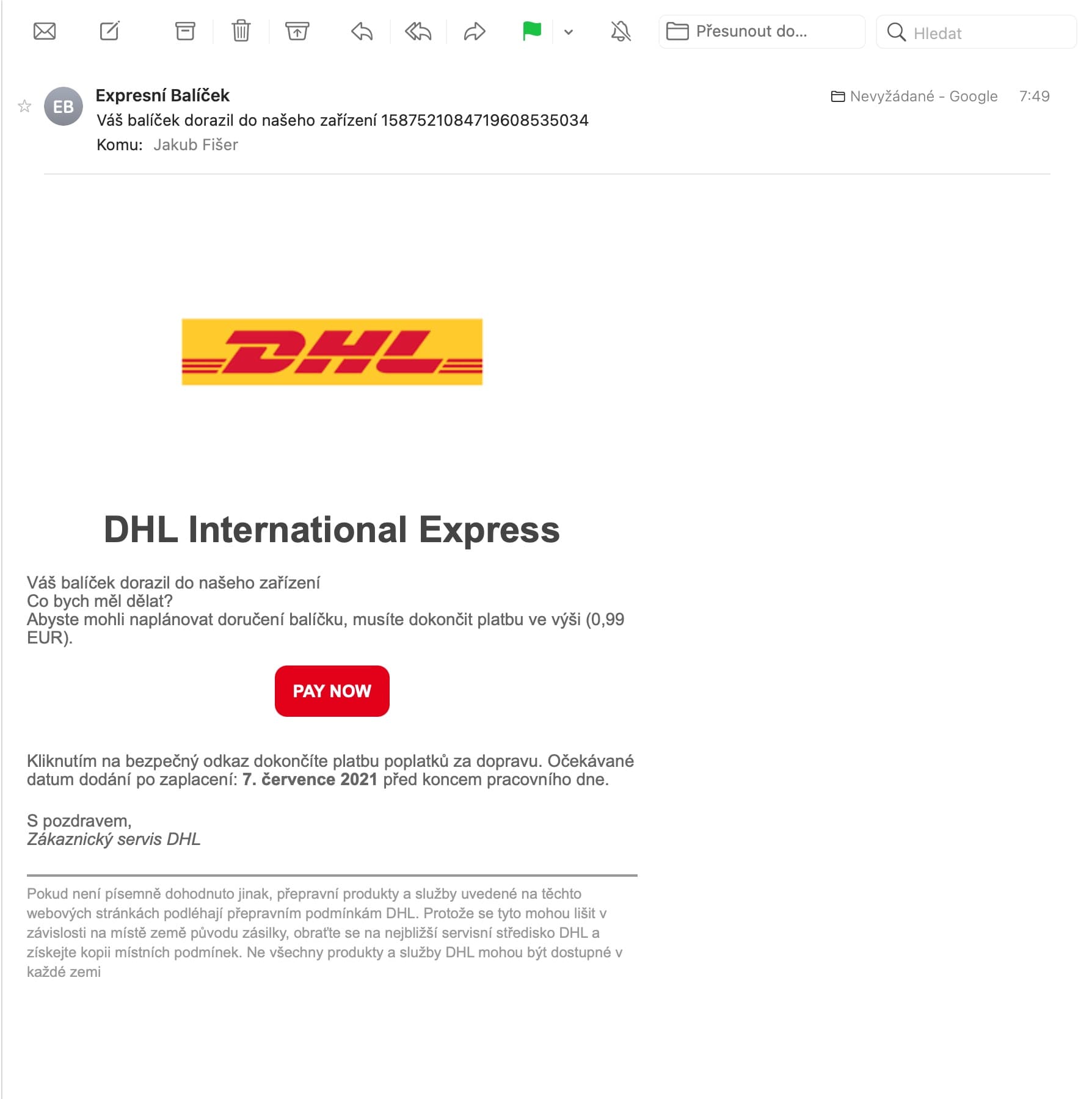 DHL podvod