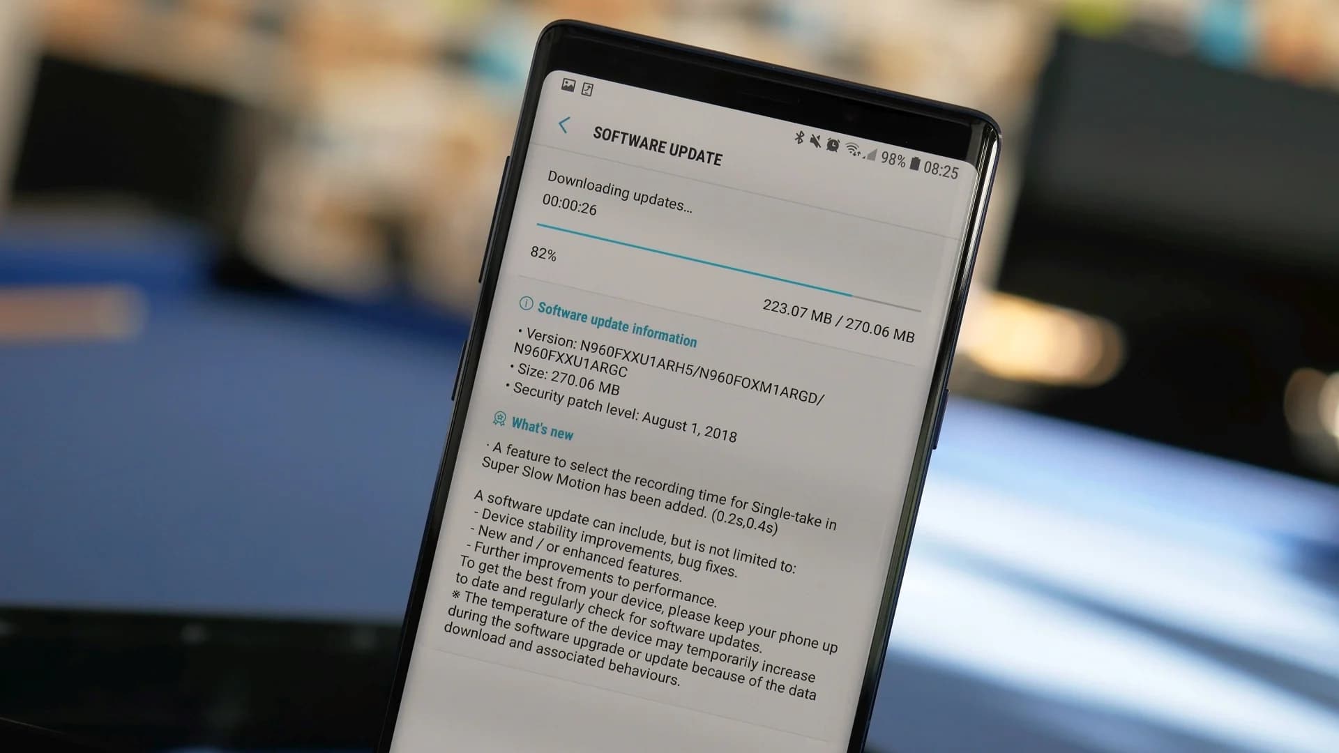 Vzpomínka na první aktualizaci Galaxy Note 9 v říjnu 2018