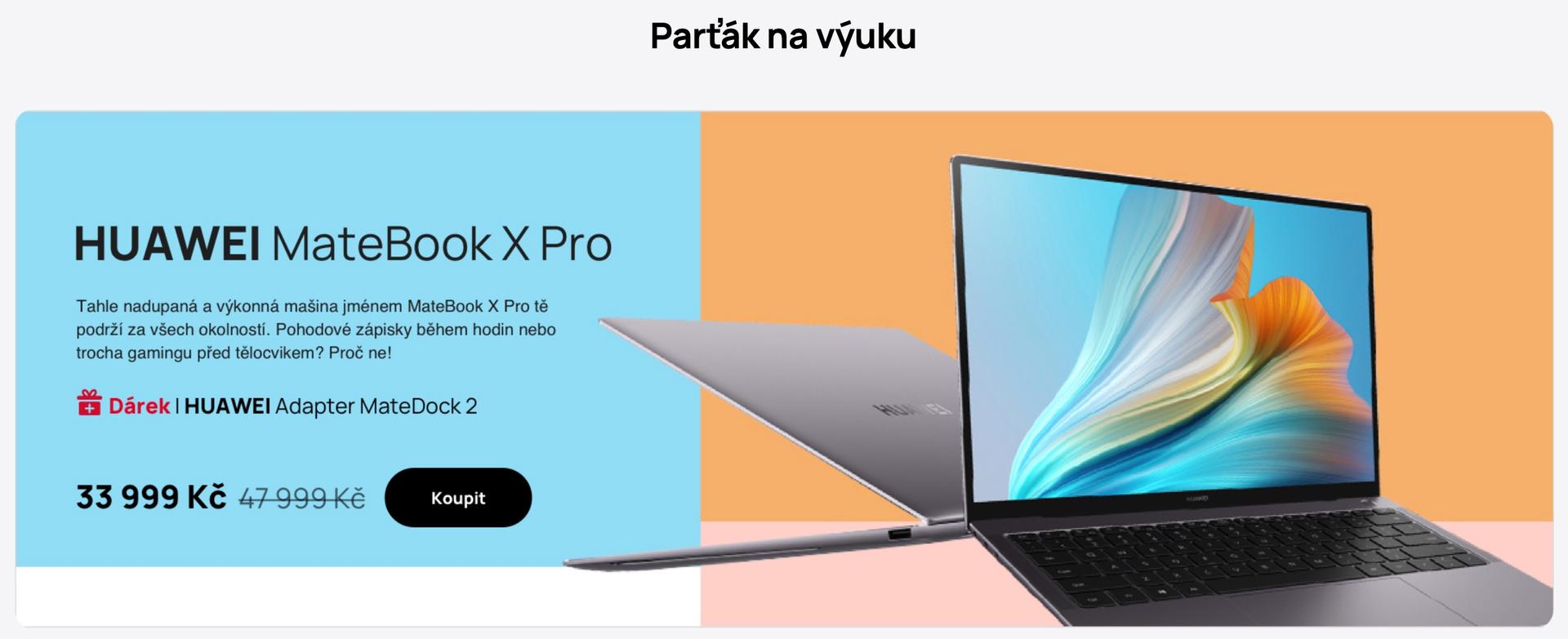 Huawei, sleva MateBook X Pro