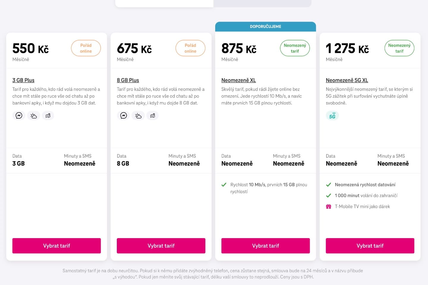 T-Mobile tarif za 875 korun