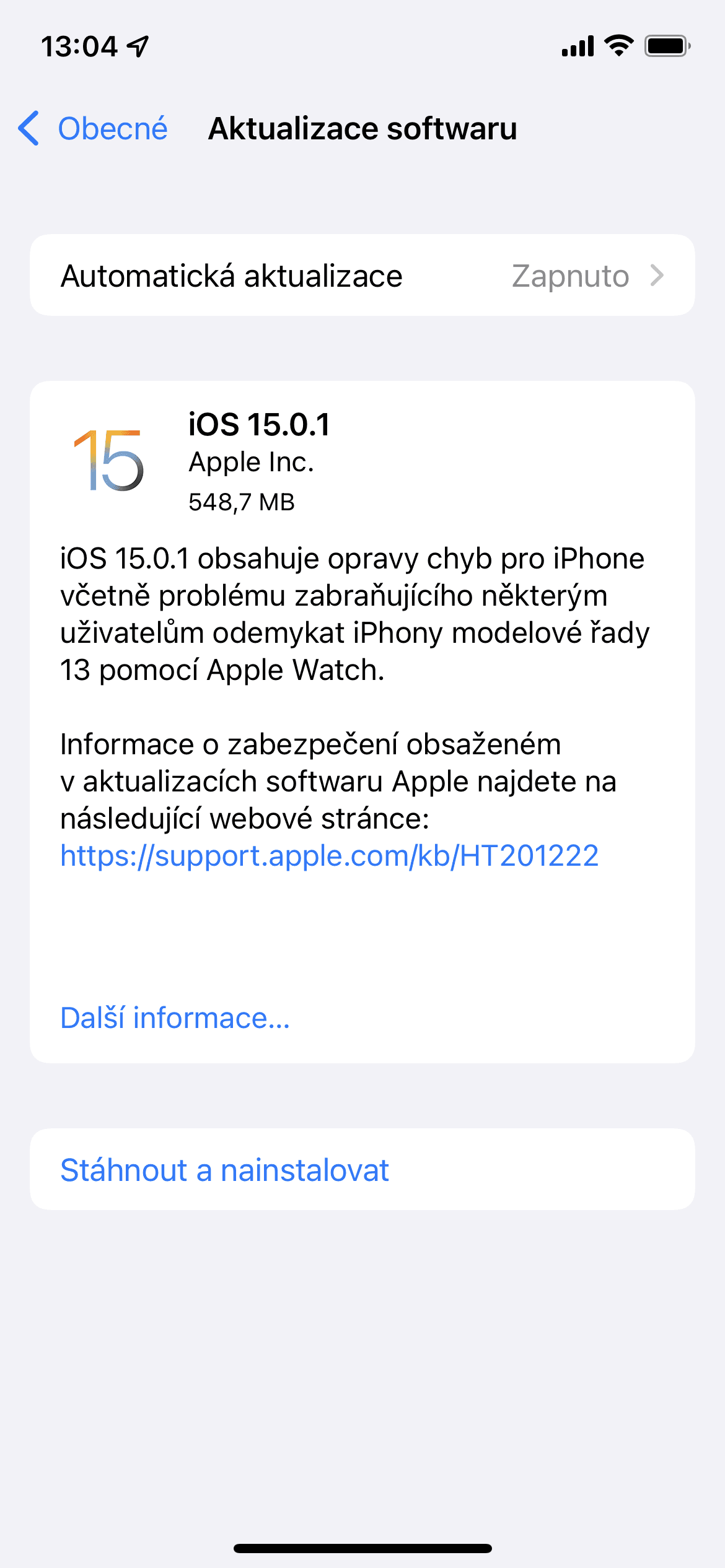 Apple iOS 15.0.1