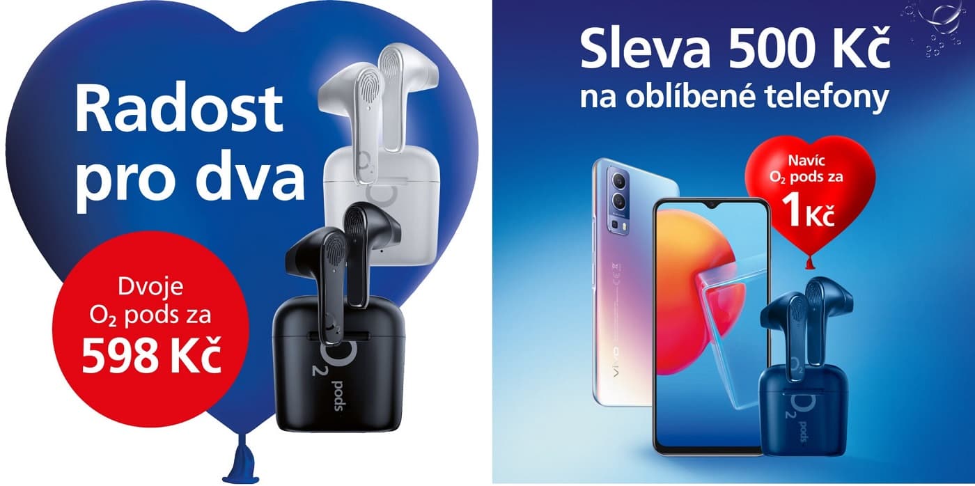 Valentýn se blíží! Operátor nabízí sluchátka O2 Pods za úplnou almužnu a další slevy