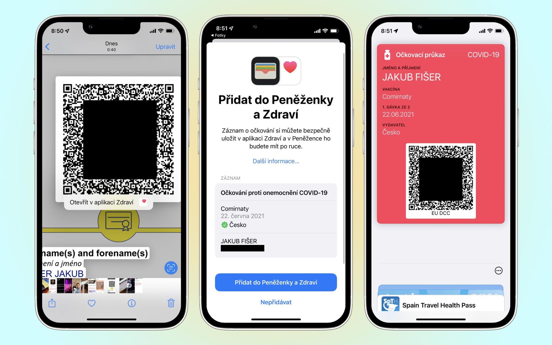 iOS 15.4, covidpass v aplikaci Zdraví a Peněženka