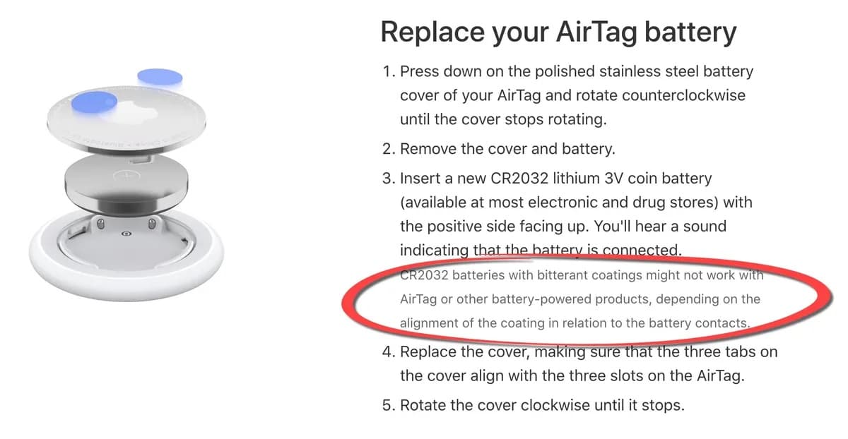Apple AirTag a baterie CR2032
