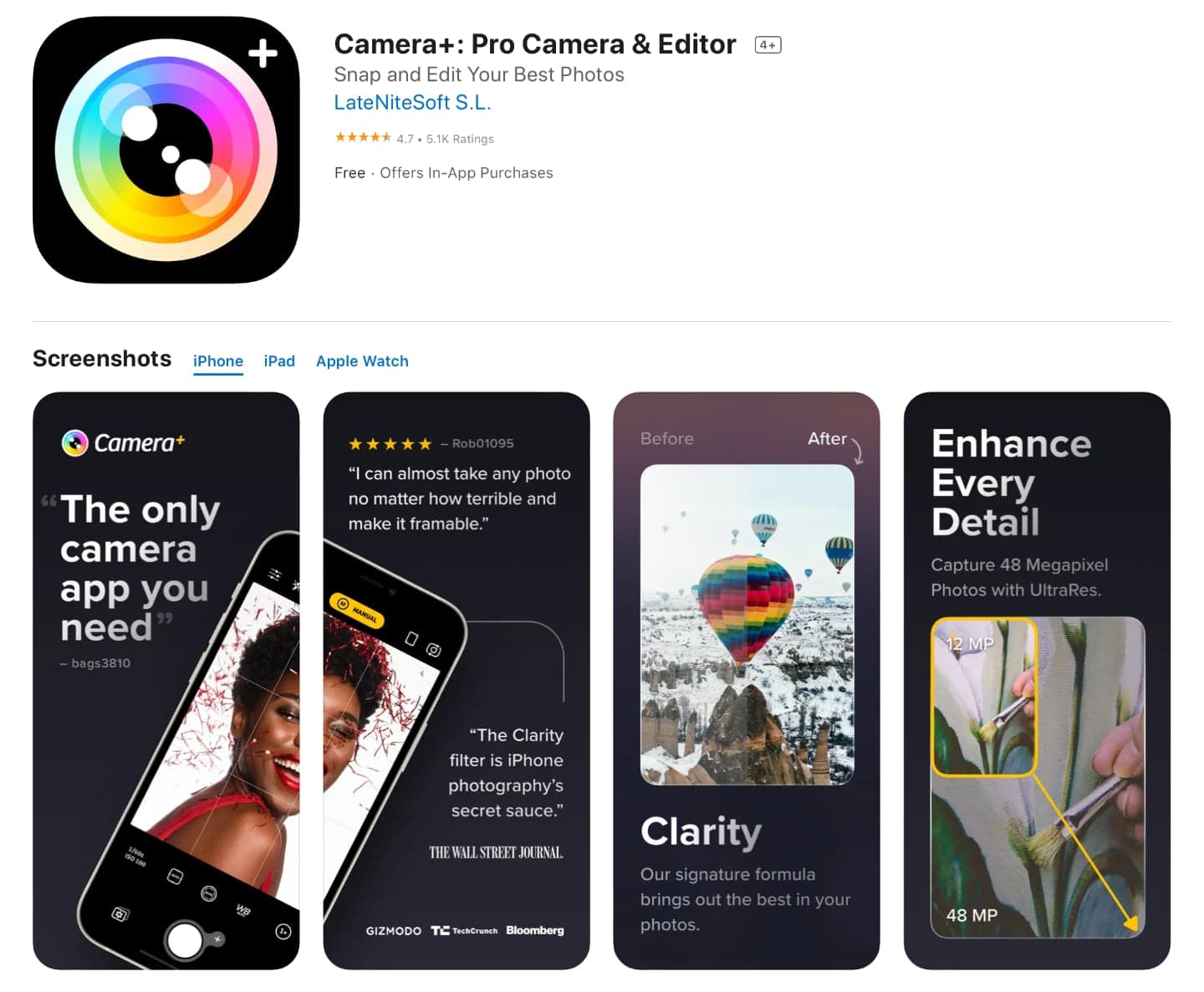 Camera+: Pro Camera & Editor