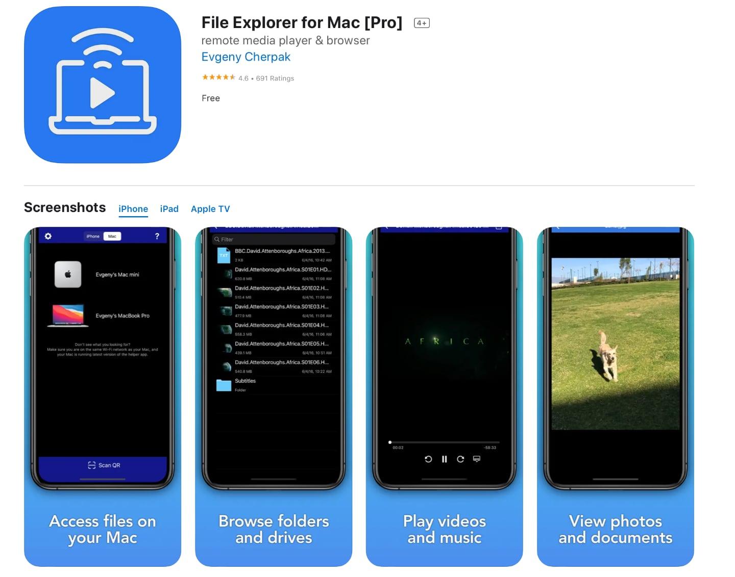 File Explorer for Mac je aplikace na iOS a Apple TV