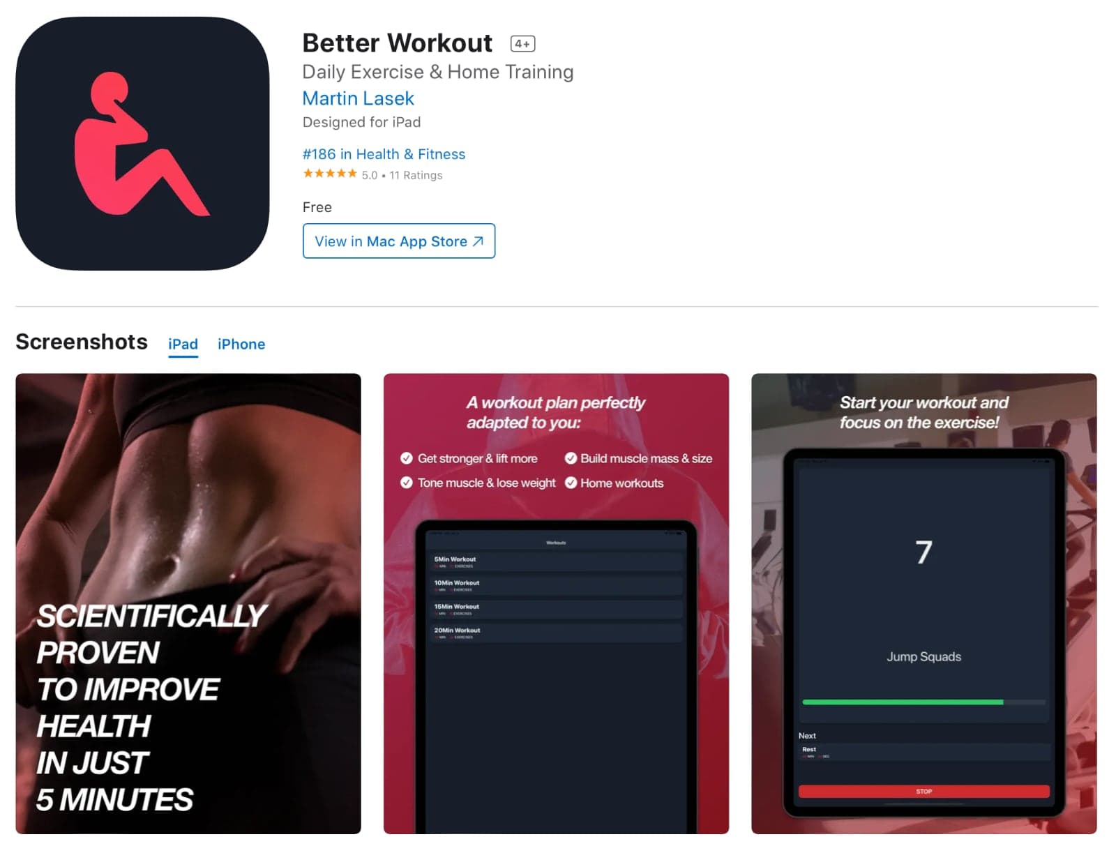 Better Workout iOS aplikace