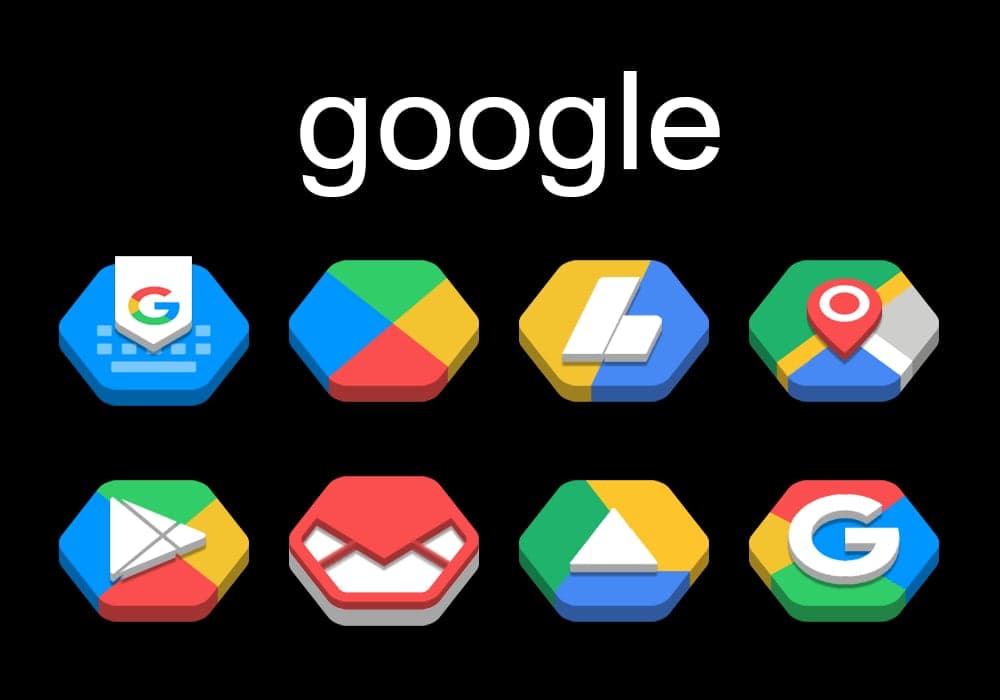 Dock Hexa 3D icon pack