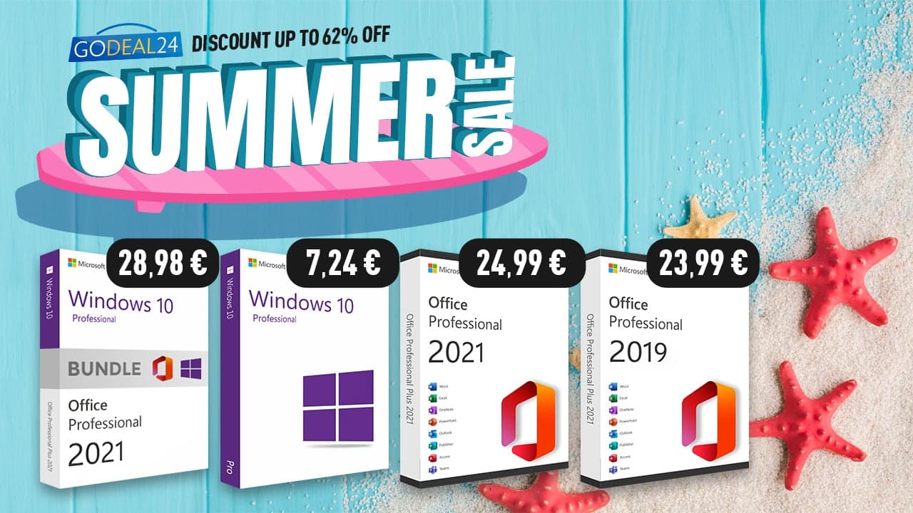 Godeal24 Letní speciální výprodej: Doživotní licence Windows 10 již od 5,99 €!