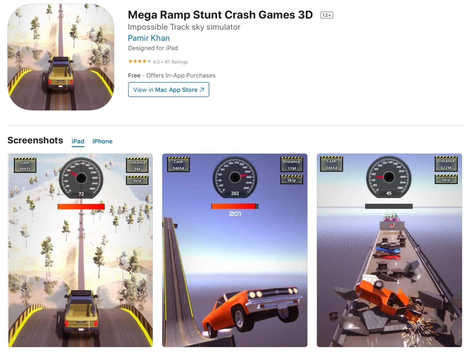 Mega Ramp Stunt Crash Games 3D
