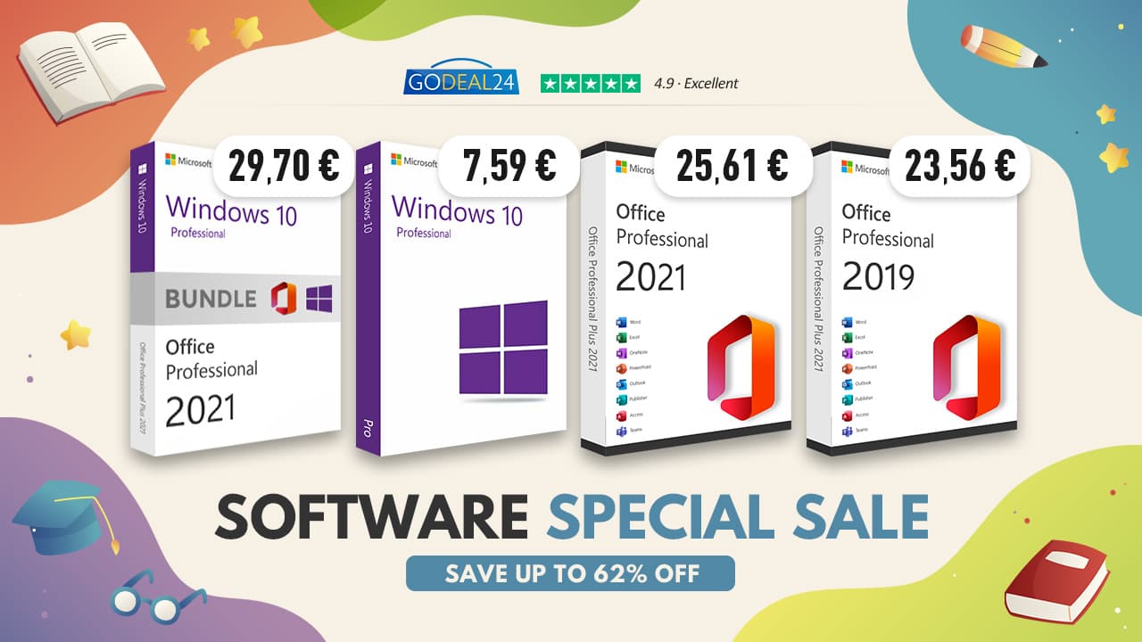 Získejte legální licenci Office 2021 za 13.32 EUR, nebo Windows 10 za pouhých 7.59 EUR!