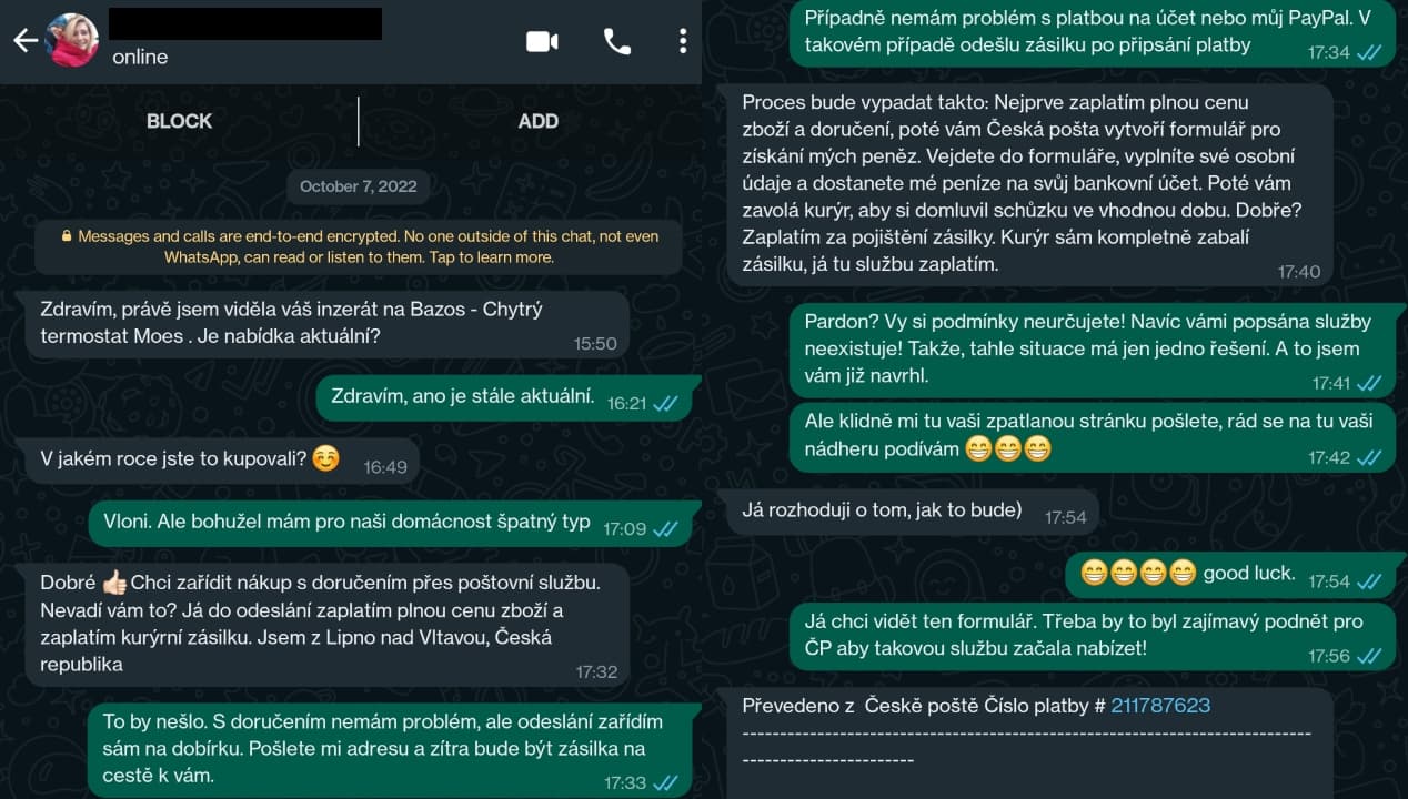 Konverzace s podvodníkem