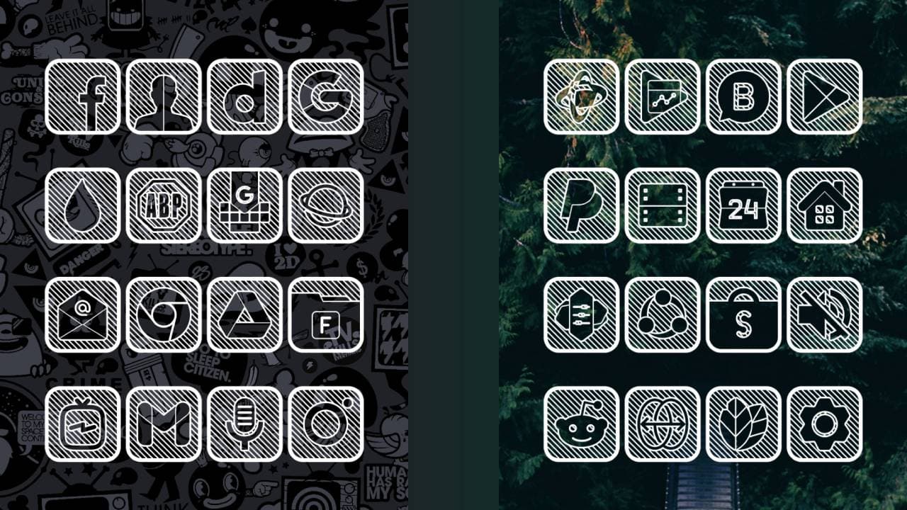 Lines Square - White Icon Pack