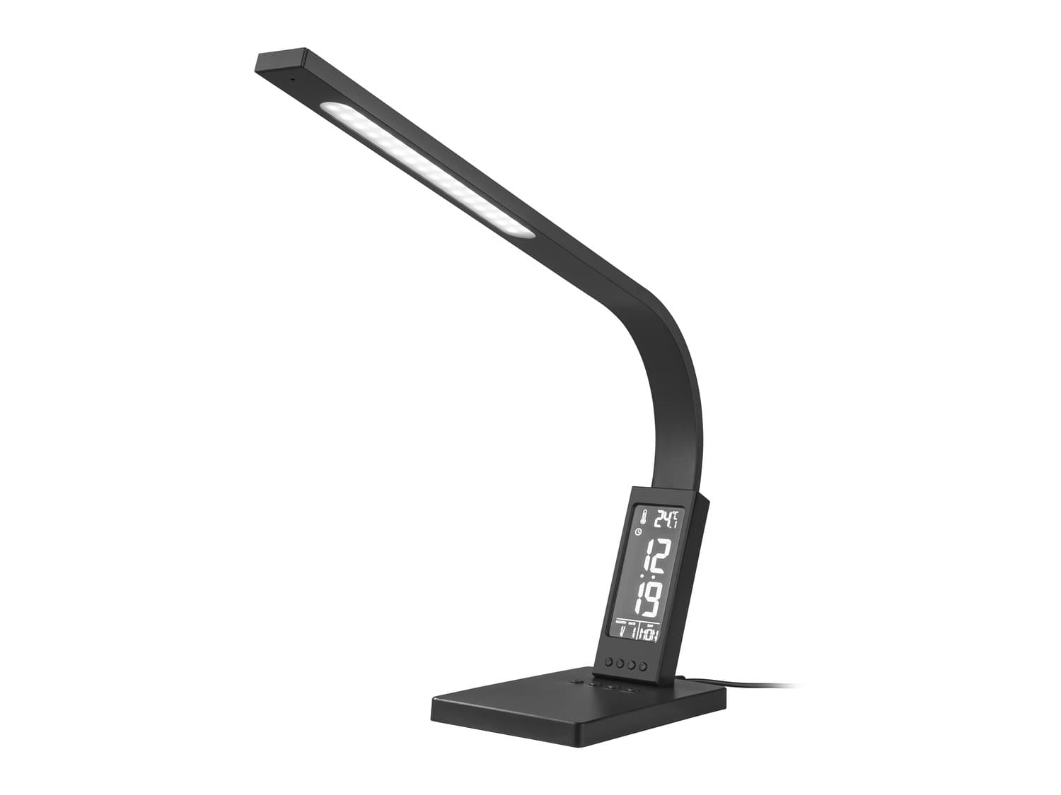 Stolní LED lampa s LCD displejem z Lidlu