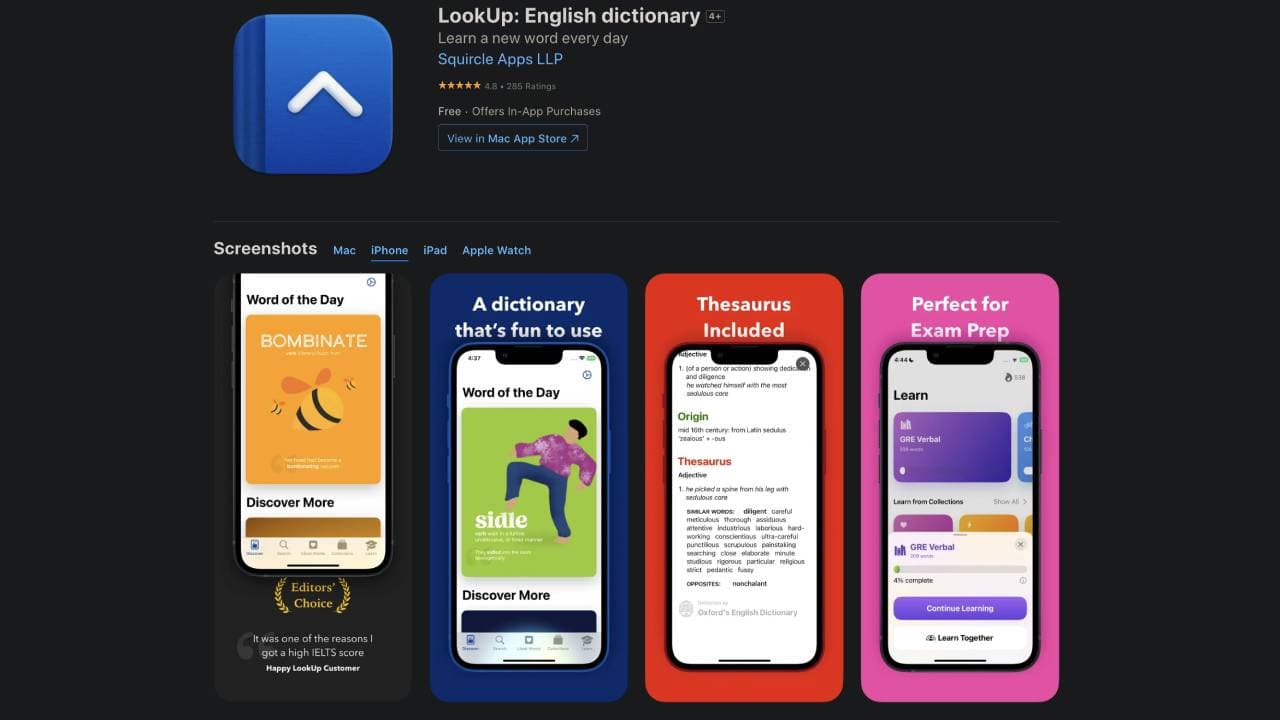 LookUp: English dictionary