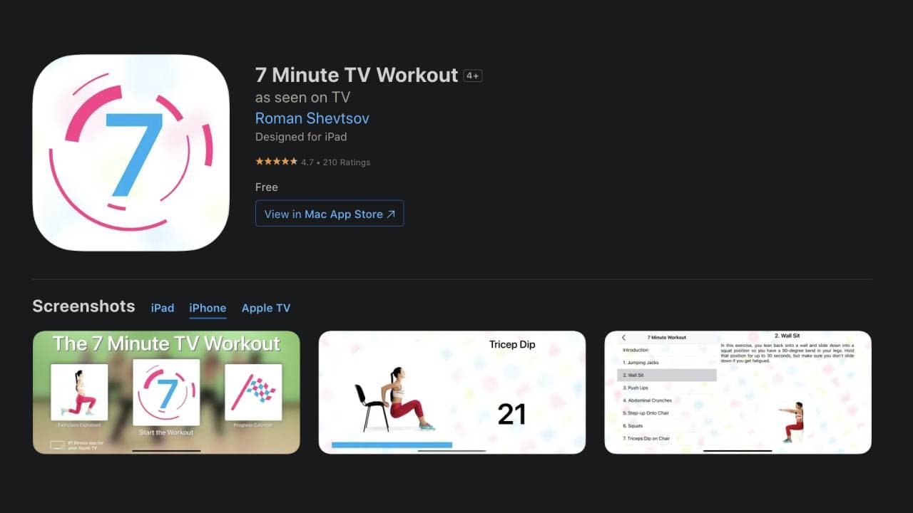 7 Minute TV Workout 