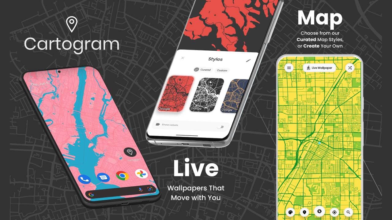 Cartogram - Live Map Wallpaper