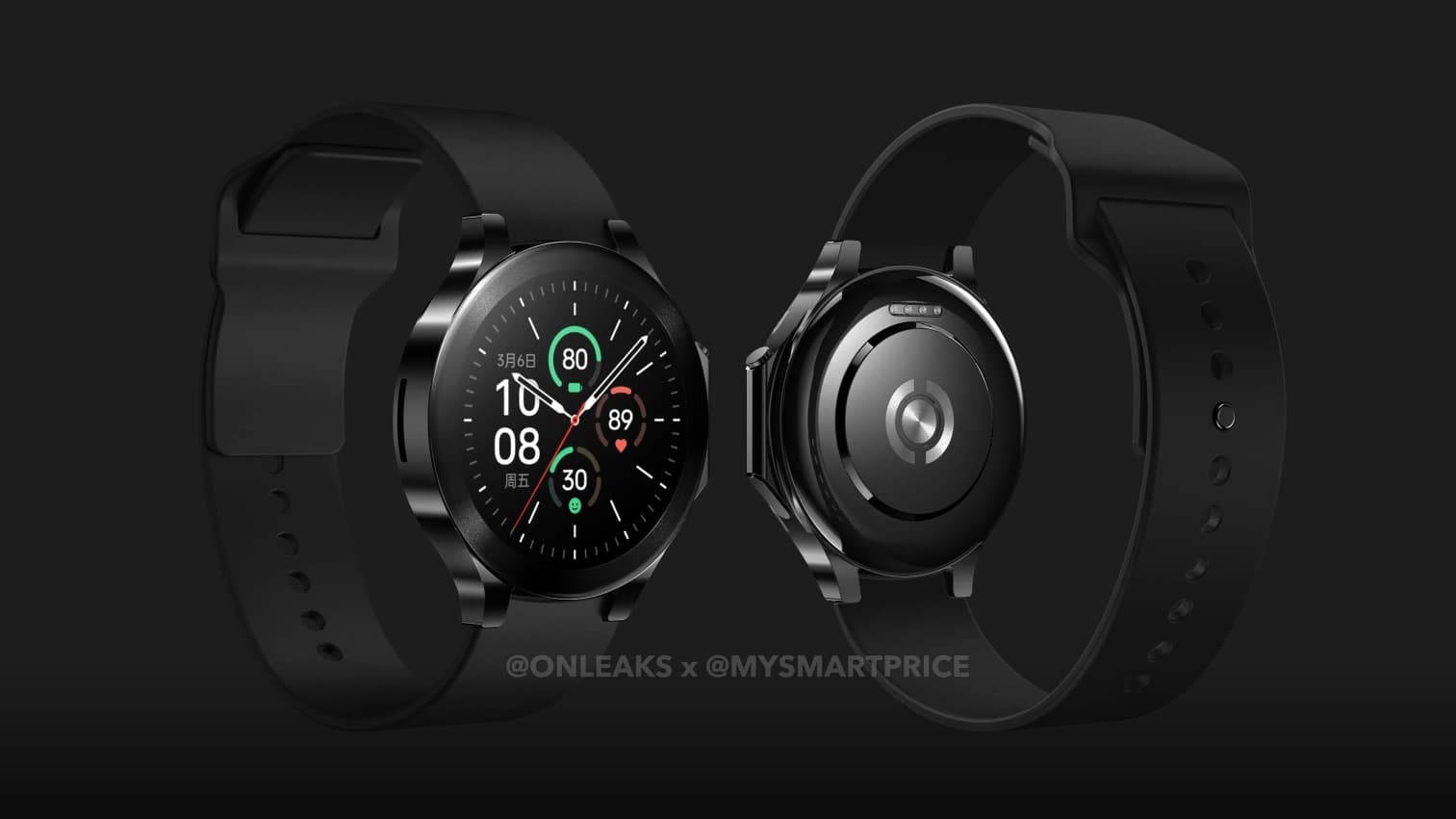 Možnou podobu hodinek OnePlus Watch 2 ukazují rendery od @OnLeaks | Zdroj: MySmartPrice