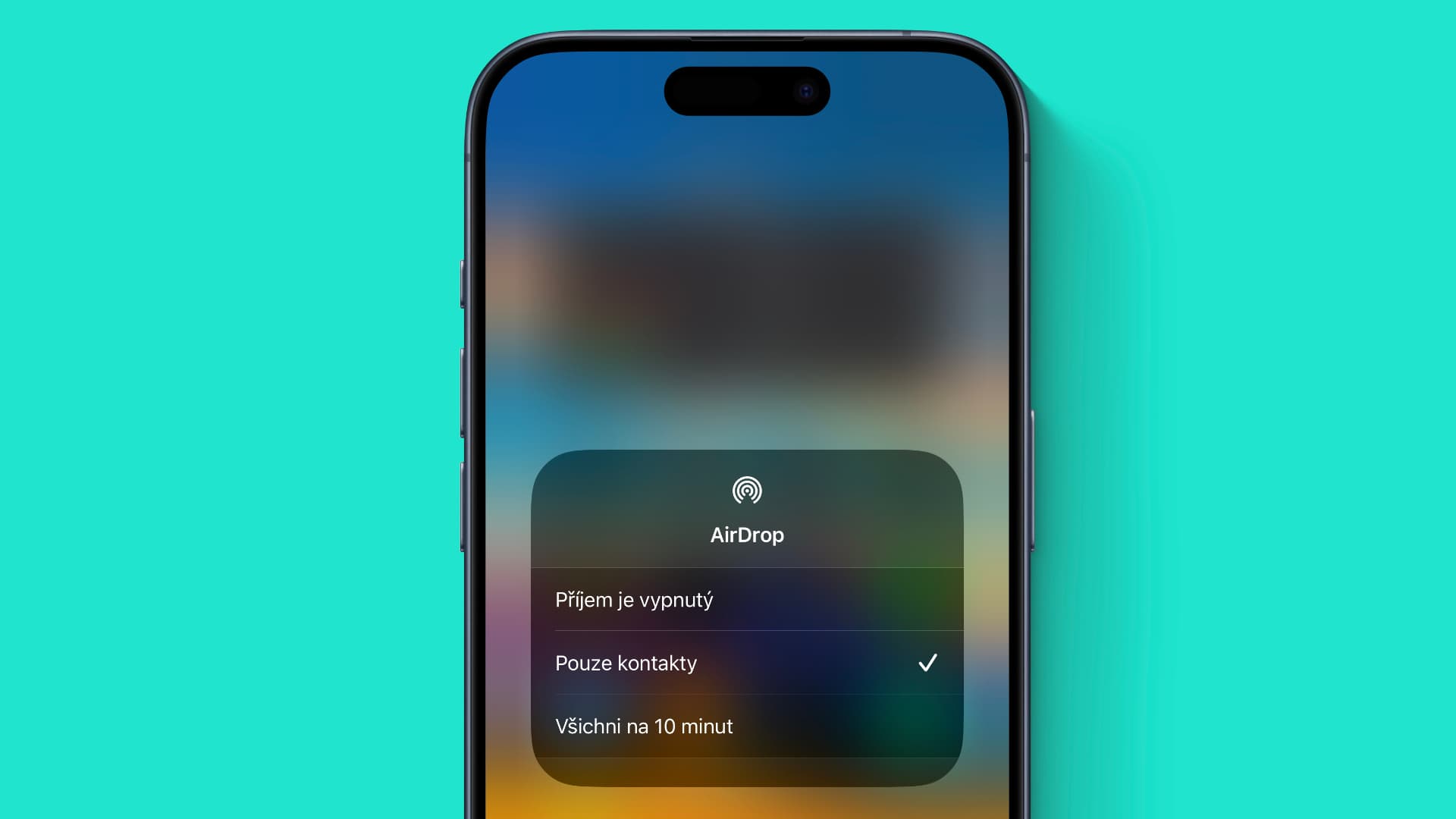 AirDrop jednoduše zapnete v Ovládacím centru