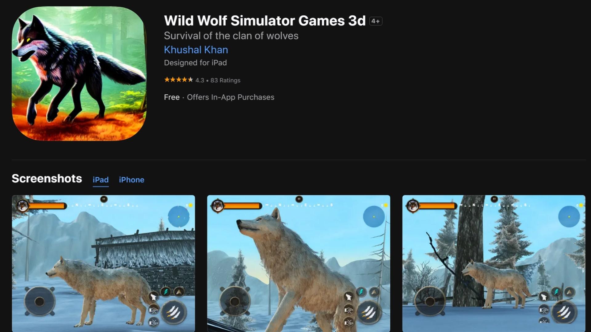 Wild Wolf Simulator Games 3d