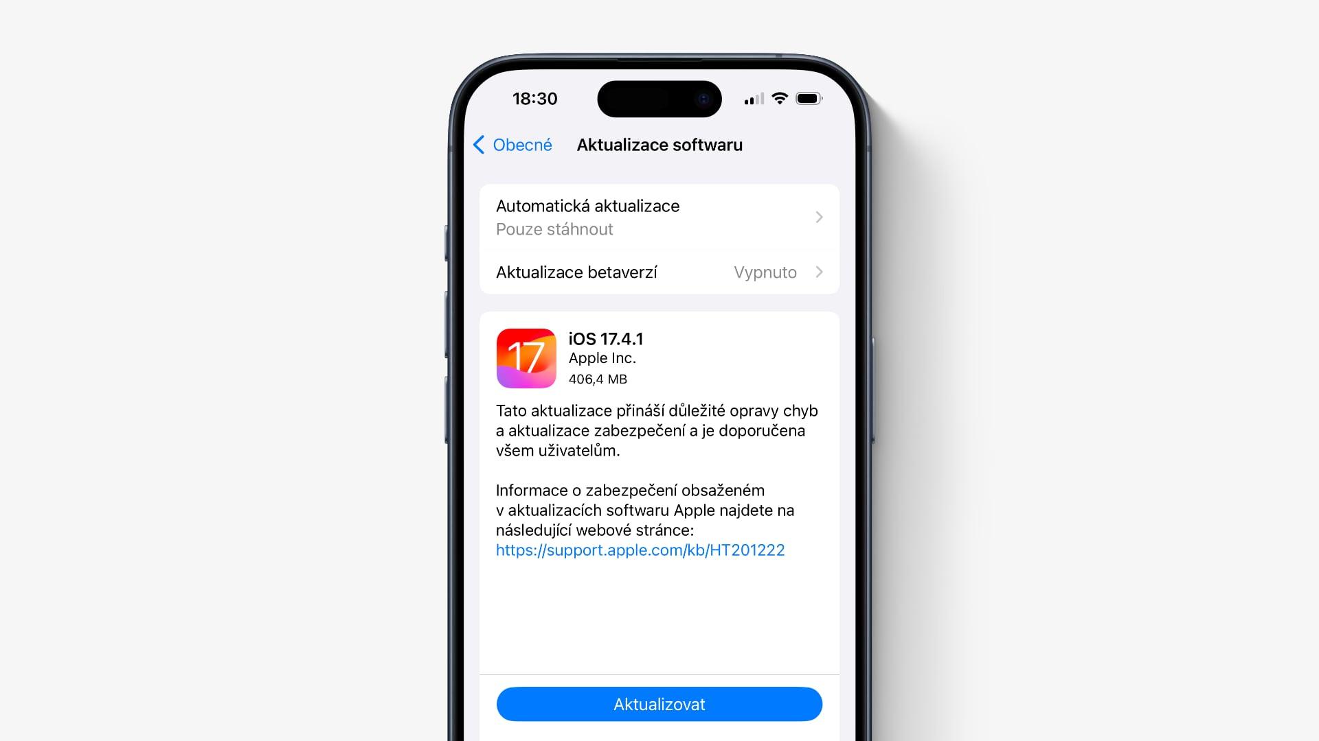 iOS 17.4.1 aktualizace