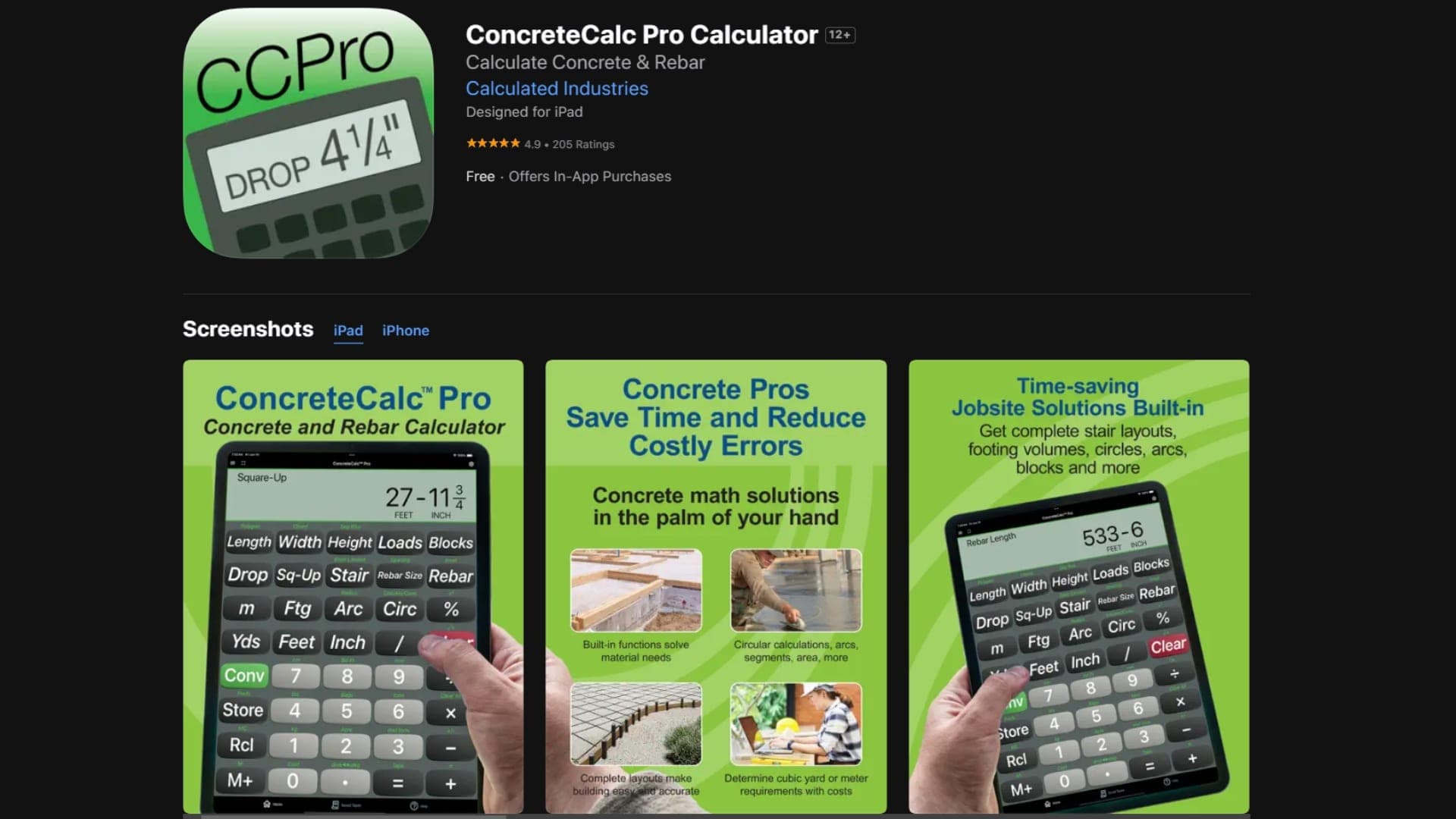 ConcreteCalc Pro Calculator