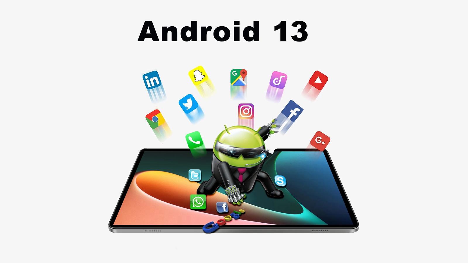 Tablet běží na Androidu 13