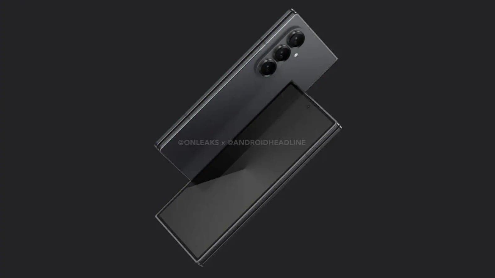 Neoficiální render telefonu Samsung Galaxy Z Fold 7 | foto: Onleaks