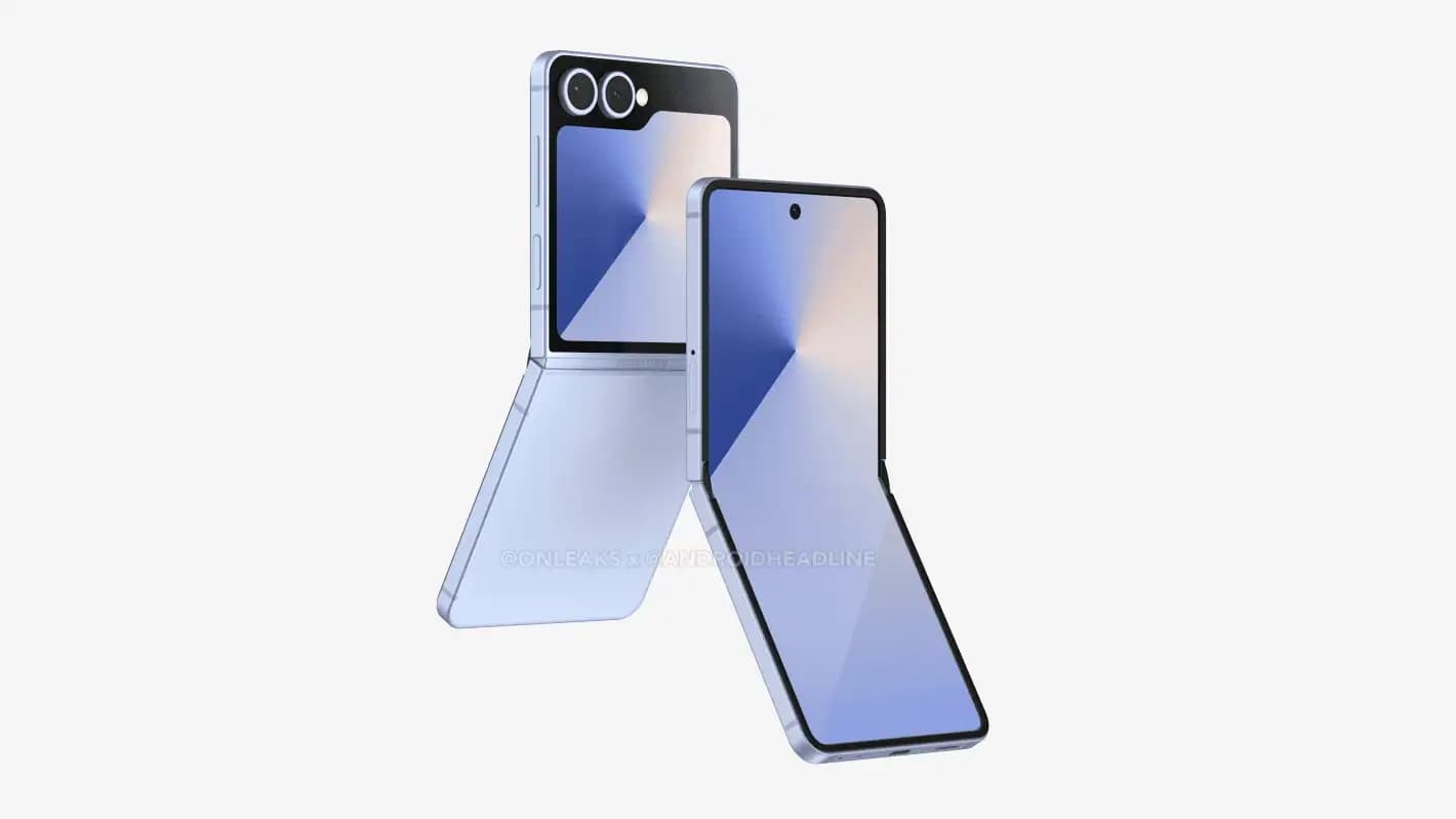 Neoficiální render telefonu Samsung Galaxy Z Flip 7 | foto: Onleaks