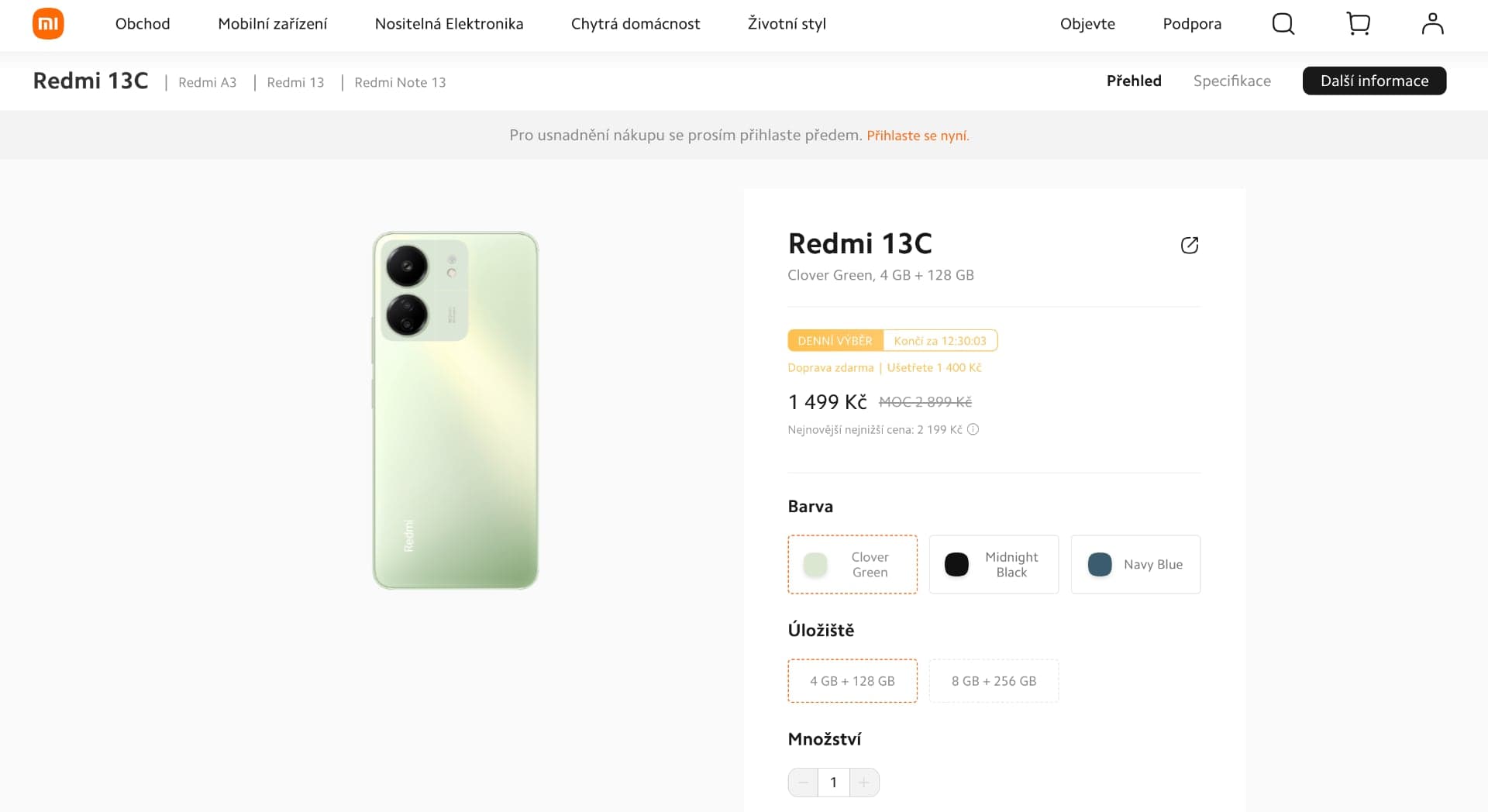 Xiaomi Redmi 13C v aktuální akci jen za 1 499 Kč | foto: Xiaomi