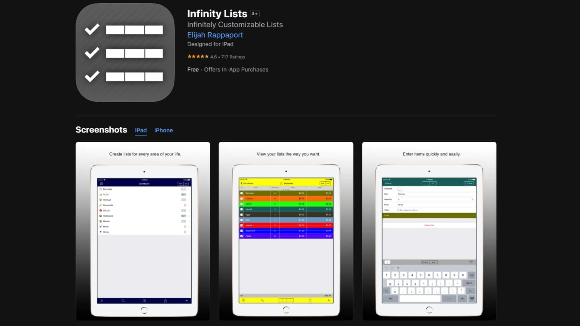 Infinity Lists