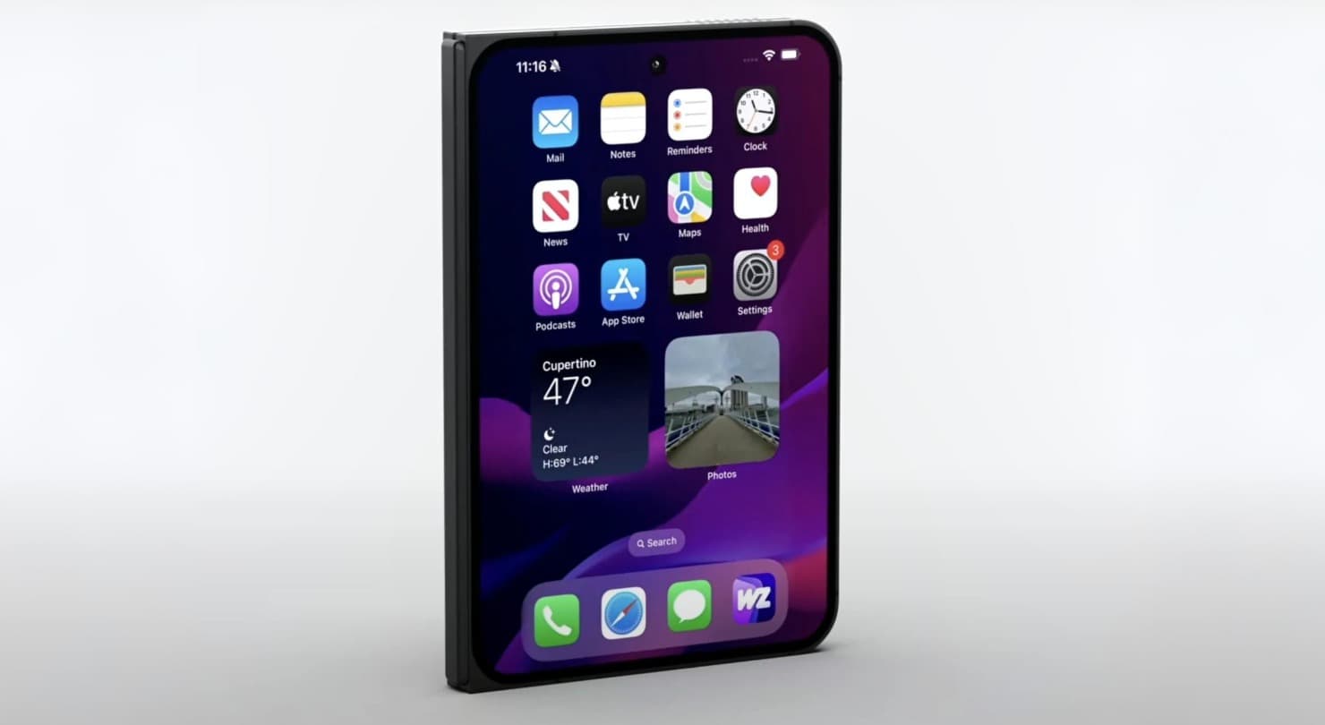 iPhone Fold externí obrazovka | foto: YouTube - ZoneofTech