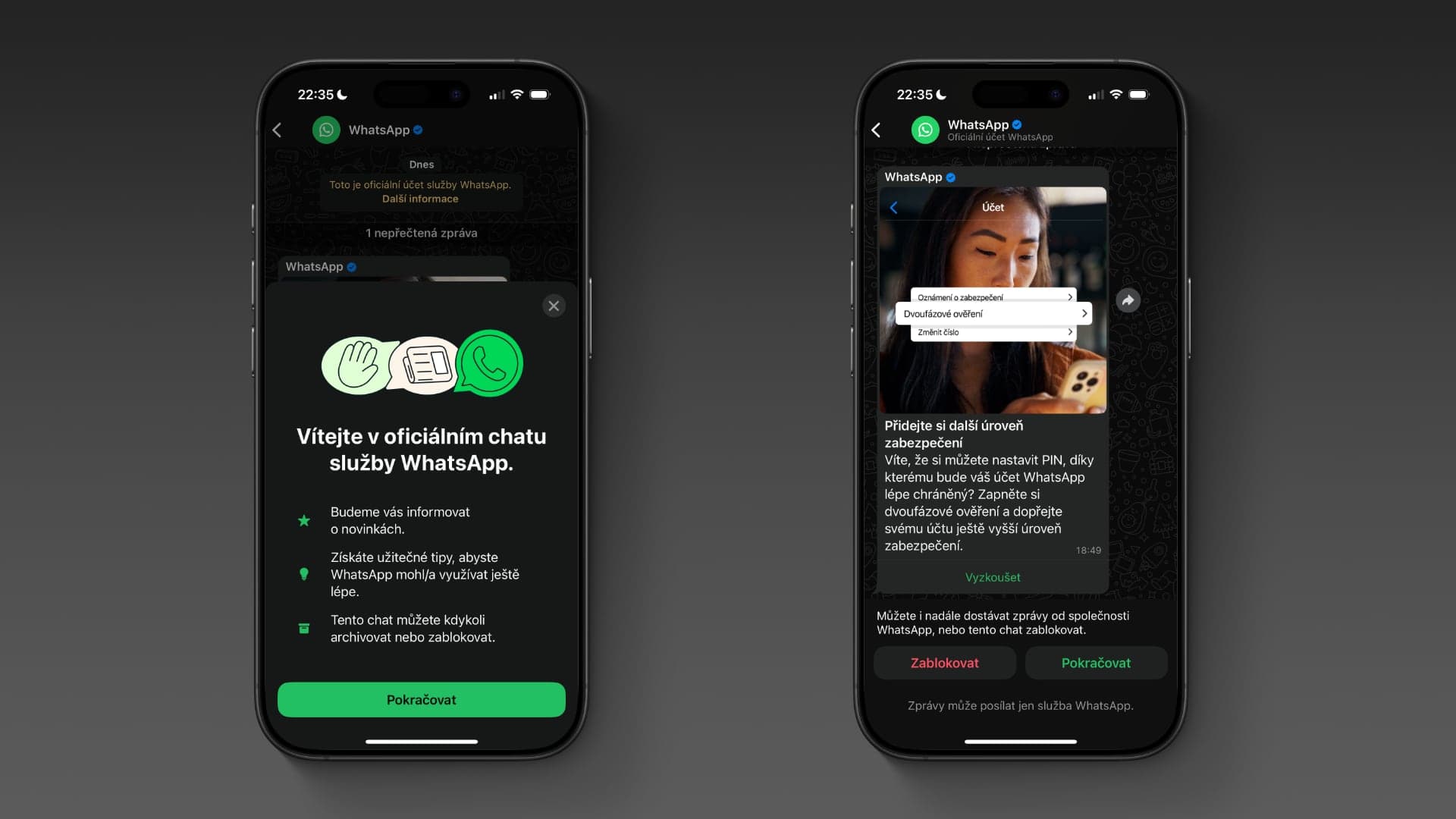 Oficiální kanál WhatsAppu | Zdroj: Ondřej Koníček