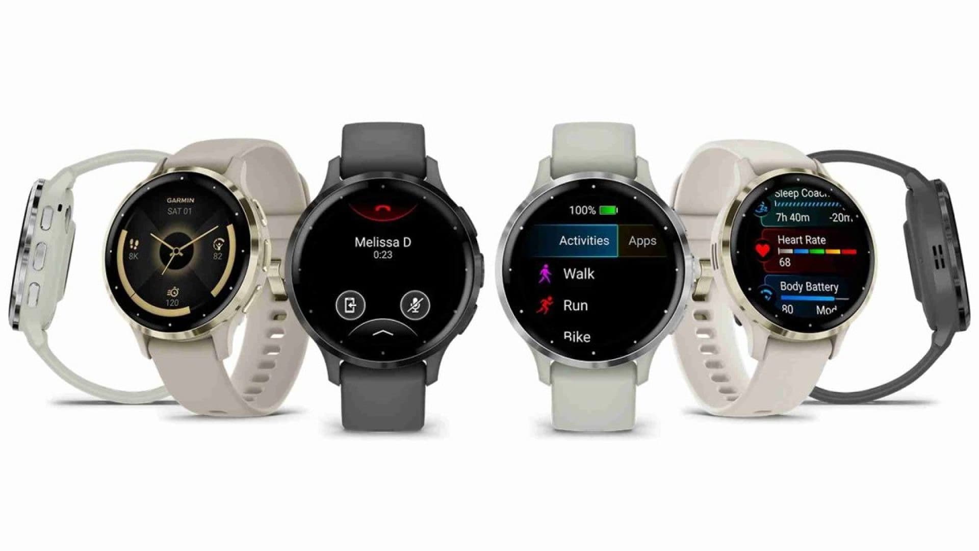 Garmin Venu 3 v černé a stříbrné variantě s různými pásky | foto: Garmin