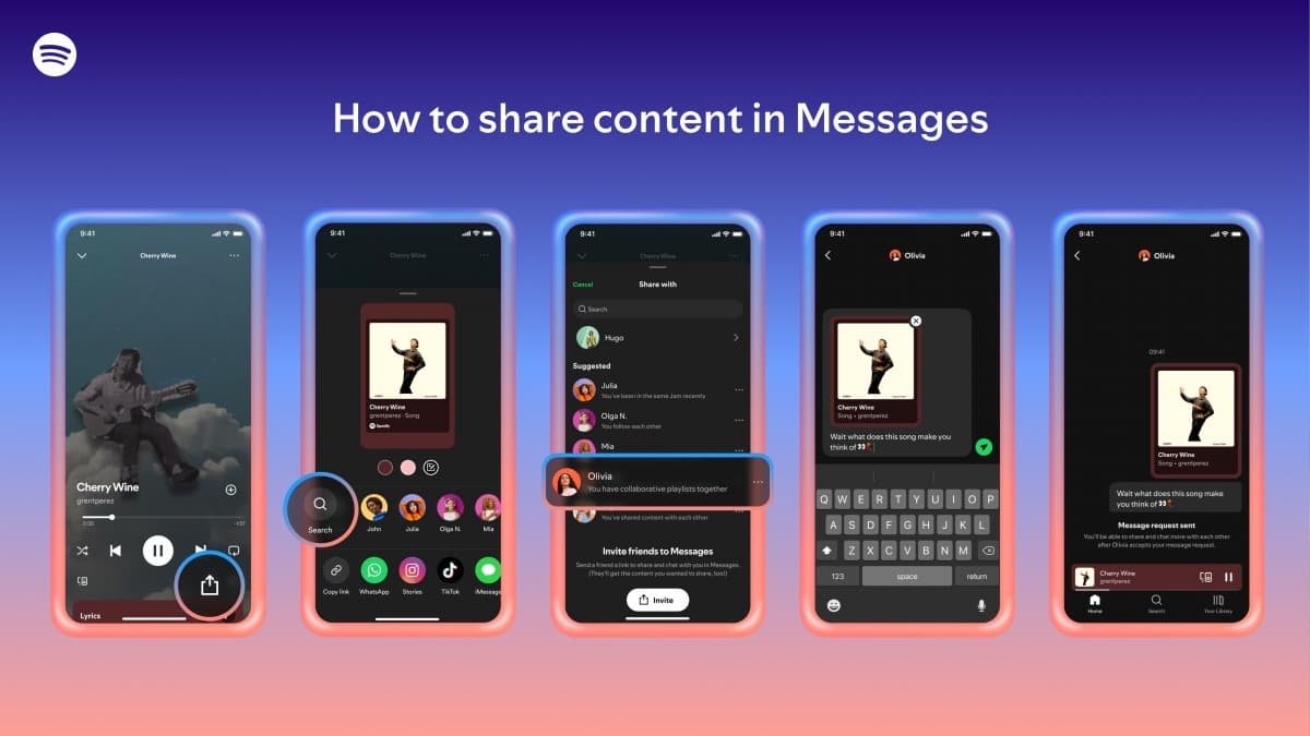 Spotify zavádí možnost posílání zpráv | foto: Spotify