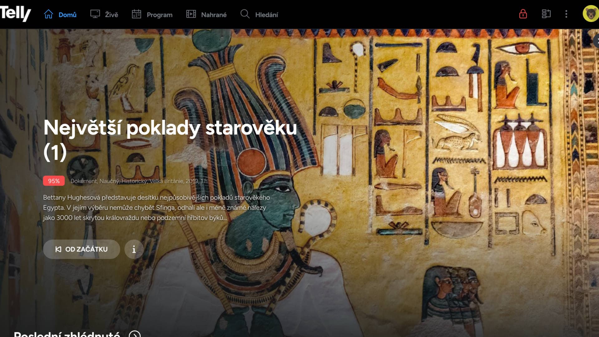 Menu Telly TV | Zdroj: Tomáš Rajnoch