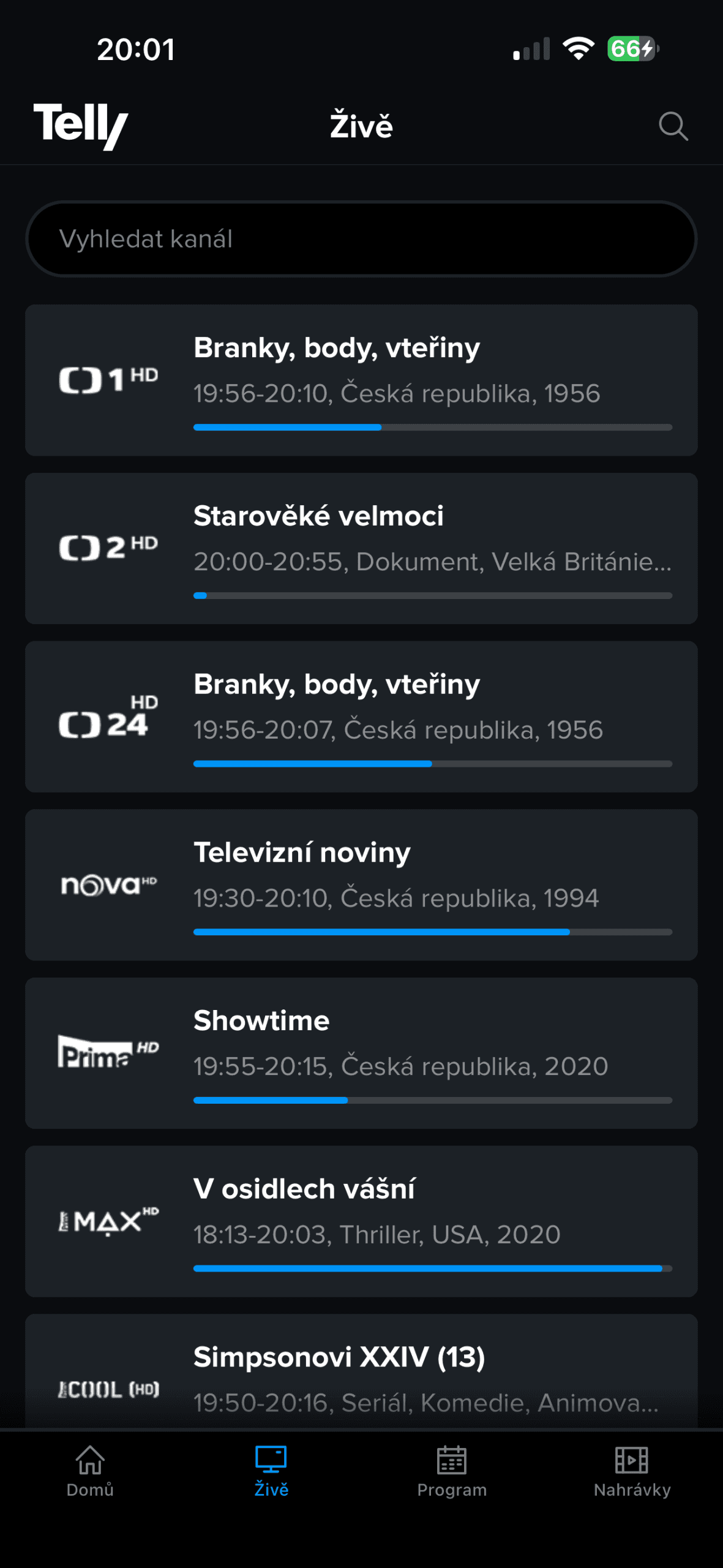 Aktuální vysílání iOS | Zdroj: Tomáš Rajnoch
