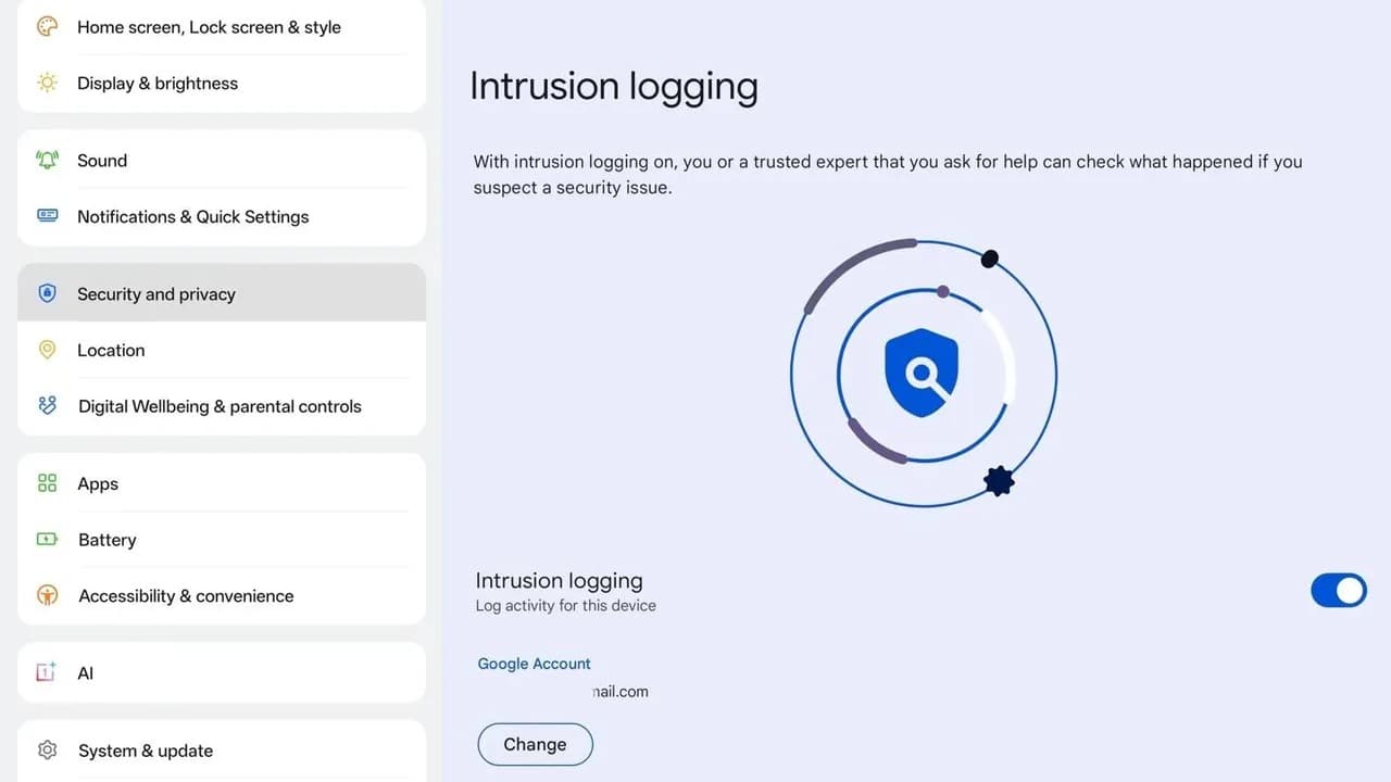 Funkce Intrusion Logging | Zdroj: Gizchina 