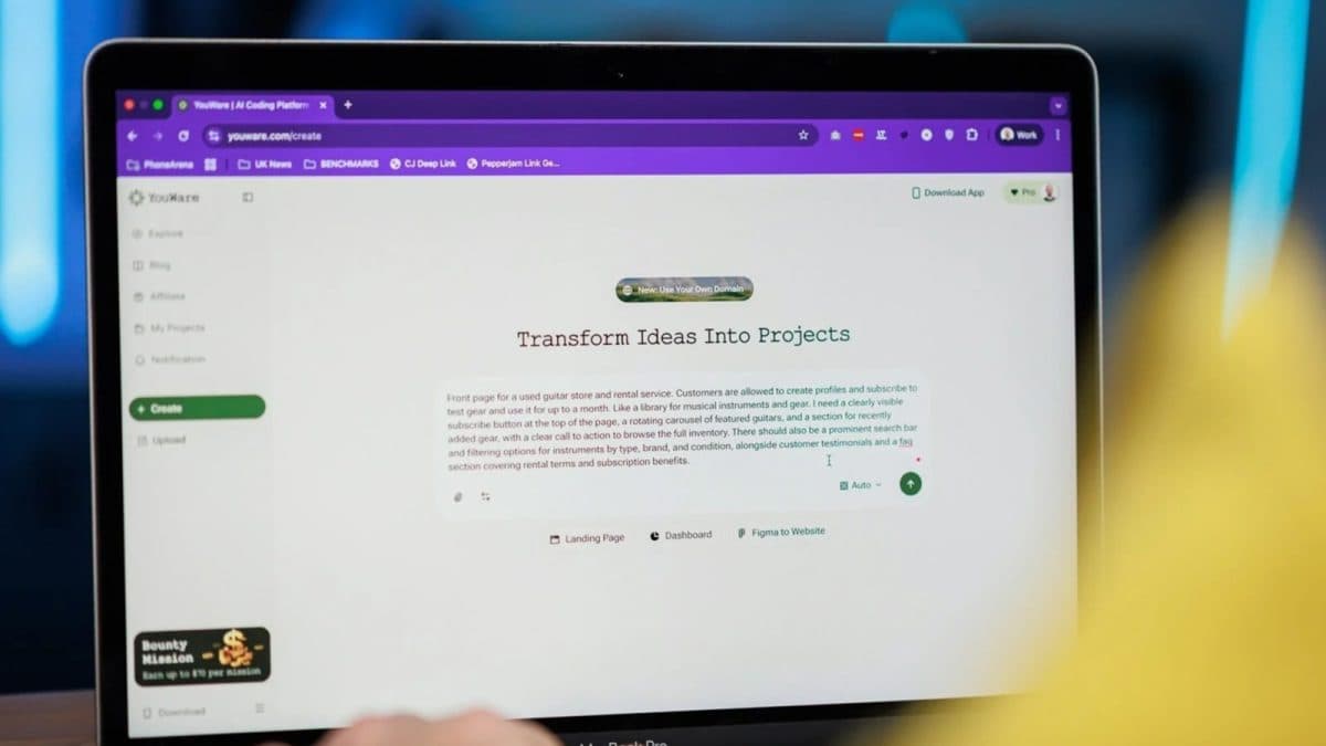 YouWare pro tvorbu webových stránek | Zdroj: YouWare