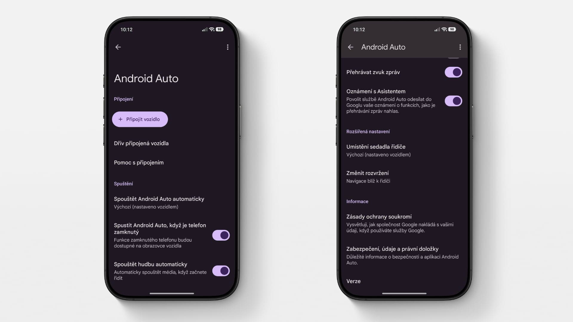 Nastavení rozhraní Android Auto | Zdroj: Ondřej Koníček