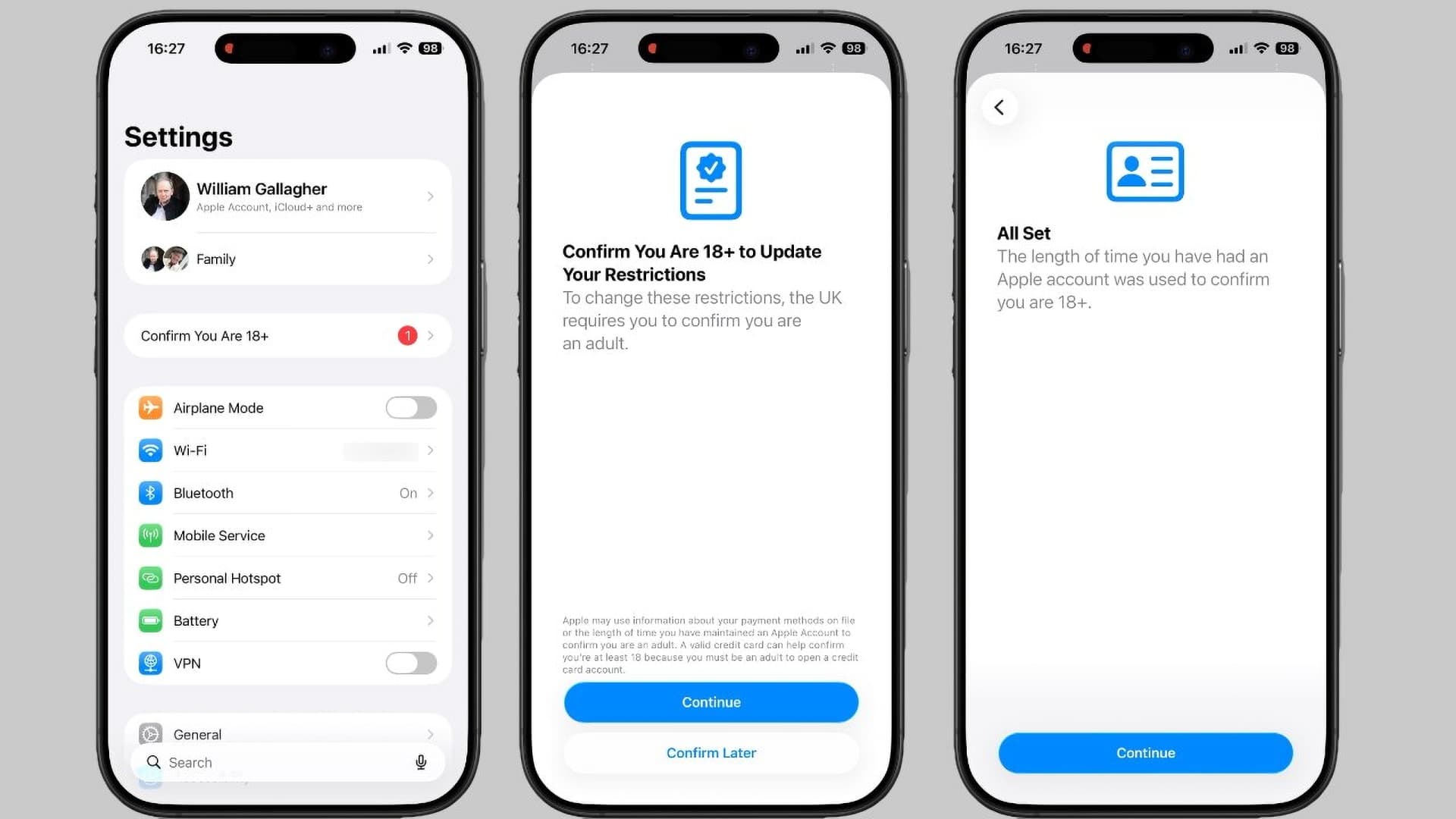 Ověření věku v beta verzi iOS 26.4 je přímo součást systémového nastavení | Zdroj: Apple Insider