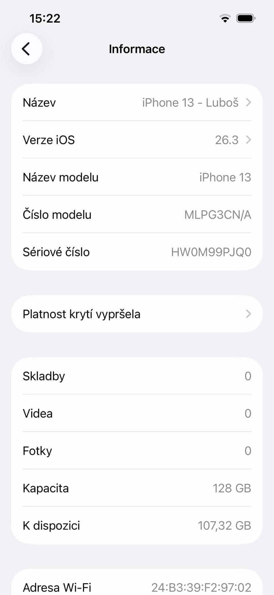 iPhone 13, nastavení | Zdroj: Luboš Srb