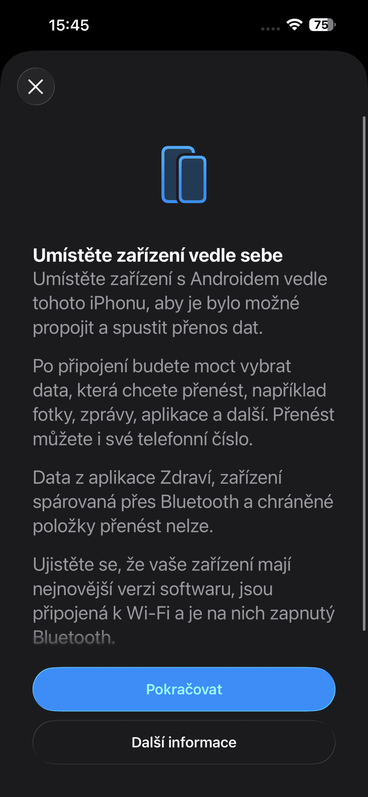 Přenos na Android | Zdroj: Tomáš Rajnoch