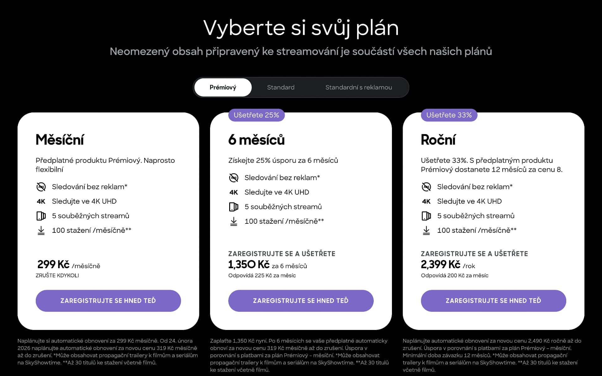 Předplatné SkyShowtime Prémiový v roce 2026 | Zdroj: SkyShowtime