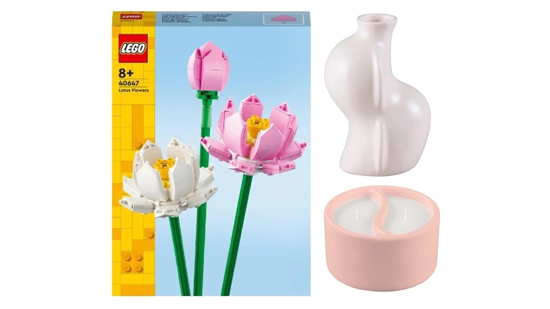 LEGO Lotosové květy v sadě s vázou a vonnou svíčkou | Zdroj: Lidl
